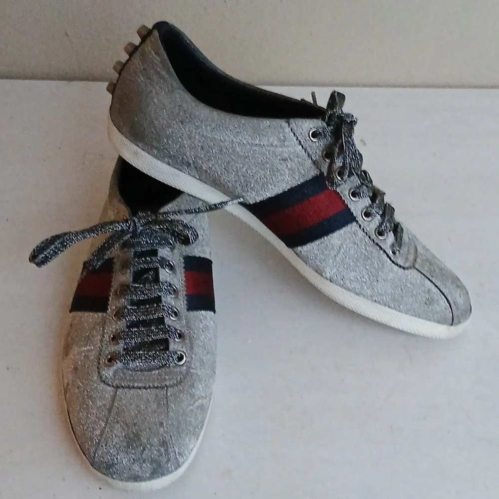 GUCCI Silver Glitter Bambi Sneakers Size 10.5